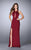 La Femme - Sleeveless High Neck front Keyhole Cutout Jersey Dress 23655 In Red