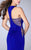 La Femme - Halter Style Sheer Side Cutouts Long Jersey Prom Dress 23665 in Blue