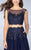 La Femme - Two-Piece Delicate Lace Bateau Illusion Long Evening Gown 23666 In Blue