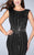 La Femme - Metallic Bead Embellished  Long Jersey Evening Dress 23680 In Black