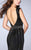 La Femme - Metallic Bead Embellished  Long Jersey Evening Dress 23680 In Black