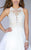 La Femme - Whimsical Jewel Illusion Lace Long Evening Gown 23704 In White
