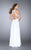 La Femme - Whimsical Jewel Illusion Lace Long Evening Gown 23704 In White