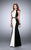 Daring Contrast Illusion Sleeveless High Neck Jersey Gown 23711