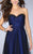 La Femme - Rhinestone-Studded Sweetheart Overlay Long Evening Gown 23723 In Black and Blue