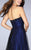 La Femme - Rhinestone-Studded Sweetheart Overlay Long Evening Gown 23723 In Black and Blue