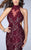La Femme - Sleeveless Illusion High Halter Neck Laced Gown 23732 In Red