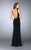 La Femme - Exquisite Gilt Embellished Long Evening Gown 23737 in Black