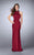 La Femme - Chic High Collar Sculpted Sheath Long Evening Gown 23750 In Red