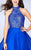 High Neck Halter Style Lace Top Chiffon Prom Dress 23754 In Blue