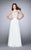 High Neck Halter Style Lace Top Chiffon Prom Dress 23754 In White
