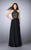 High Neck Halter Style Lace Top Chiffon Prom Dress 23754 In Black