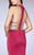 La Femme - Deep V Neck And Cutout Open Back Long Jersey Prom Dress 23755 in Red