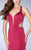 La Femme - Deep V Neck And Cutout Open Back Long Jersey Prom Dress 23755 in Red