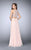 La Femme - 23775 Sleeveless Two-Piece Lace and Chiffon Gown  in Pink