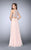Sleeveless Illusion Jewel Neck Two-piece Floral Laced Chiffon Dress 23775