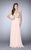 La Femme - Sleeveless Illusion Jewel Neck Two-piece Floral Laced Chiffon Dress 23775 In Pink
