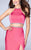 La Femme - Sassy Beaded Halter Neck Two-piece Jersey Gown 23828 In Pink