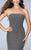 Strapless Fit and Flare Sparkly Jersey Gown 23834 In Gray