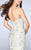 La Femme - Strapless Sweetheart White And Gold Lace Mermaid Gown 23840 In White and Gold