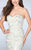 Strapless Sweetheart White And Gold Lace Mermaid Gown 23840