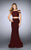 La Femme - Sparking Strappy Off-Shoulder Two-piece Jersey Mermaid Dress 23856 In Red
