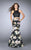 La Femme - Inspired Floral Jewel Mermaid Long Evening Gown 23863 in Black
