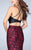 La Femme - Glamorous High Neck Two-piece Floral Mermaid Dress 23864  in Black and Floral