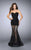 La Femme - Sheer Tailored Mermaid Long Evening Gown 23867 in Black