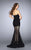 La Femme - Sheer Tailored Mermaid Long Evening Gown 23867 in Black