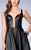 Dramatic Deep Sheer Sweetheart Leather Short Cocktail Dress 23875