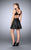 Dramatic Deep Sheer Sweetheart Leather Short Cocktail Dress 23875