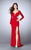 La Femme - Ornate Deep Sweetheart Sheath Long Evening Gown 23885 In Red