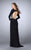 La Femme - Ornate Deep Sweetheart Sheath Long Evening Gown 23885 In Black