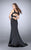 La Femme - Tailored Mermaid Satin Long Evening Gown 23914 In Black