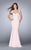 La Femme - Tailored Mermaid Satin Long Evening Gown 23914 In Pink