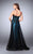 La Femme - Lavish Bead Crusted Sweetheart Tulle Long Evening Gown 23920 In Black and Blue