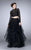 La Femme - Romantic Lace High Illusion Tiered Long Evening Gown 23924 In Black