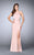 Sleeveless Halter Neck Hour Glass Illusion Jersey Prom Dress 23931 In Pink