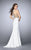 Sleeveless Halter Neck Hour Glass Illusion Jersey Prom Dress 23931 In White