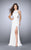 Sleeveless Halter Neck Hour Glass Illusion Jersey Prom Dress 23931 In White