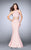 Two Piece Halterneck Crop Top  and Mermaid Skirt Prom Dress 23932 In Pink
