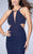 Strappy Halter Style Beaded Prom Dress 23941 In Blue