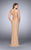 La Femme - 23941 Strappy Halter Style Beaded Prom Dress in Neutral
