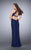 Strappy Halter Style Beaded Prom Dress 23941 In Blue