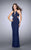 Strappy Halter Style Beaded Prom Dress 23941 In Blue