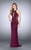 La Femme - Sparkling Crystal Beaded Halter Long Prom Dress 23950 in Red