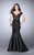 Vibrant Colored Lace Top and Mermaid Skirt Prom Dress 23960 In Black