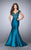 Vibrant Colored Lace Top and Mermaid Skirt Prom Dress 23960 In Blue