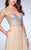 La Femme - Two-Piece Crystal Sweetheart Crisscross Long Evening Gown 23966 In Neutral